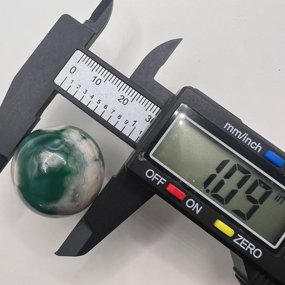 Green Flower Agate Crystal Sphere - Picture 10 of 11